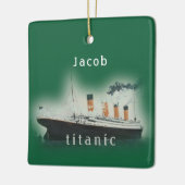 Vintage Grüne Titanic Weihnachten Keramikornament (Links)