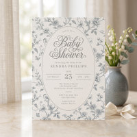 Vintage-Grüne-Toile-Blumen-Baby-Party