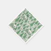 Vintage grüne Toile-Weihnachtsfeier Serviette (Ecke)
