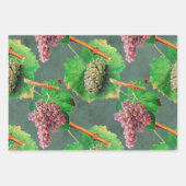 Vintage grüne und Lila Weintrauben Geschenkpapier Set (Vorderseite)