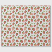 Vintage grüne und rote Erdbeeren Geschenkpapier (Flach)