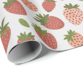 Vintage grüne und rote Erdbeeren Geschenkpapier (Rolleneckpunkt)