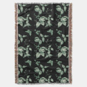 Vintage grüne und schwarze Blumen und Decke (Vorderseite Vertikal)