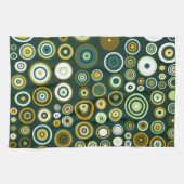 Vintage Grüne und Weiße Fünftel Abstrakte Kunst Geschirrtuch (Horizontal)