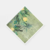 Vintage Grüne Vögel Serviette (Ecke)