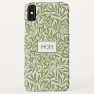 Vintage grüne Weidenblätter-Monogramm Case-Mate iPhone Hülle