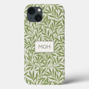 Vintage grüne Weidenblätter-Monogramm Case-Mate iPhone Hülle