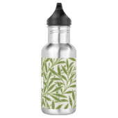 Vintage grüne Weidenblätter Monogramm Edelstahlflasche (Rechts)