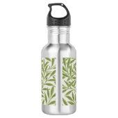 Vintage grüne Weidenblätter Monogramm Edelstahlflasche (Rückseite)