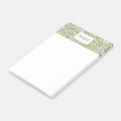 Vintage grüne Weidenblätter Monogramm Post-it Klebezettel (angewinkelt)