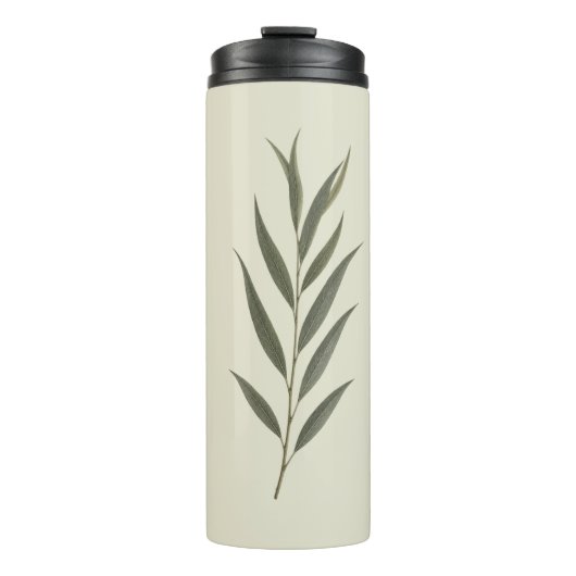 Vintage grüne Weidenblätter Thermosbecher (Vorderseite)