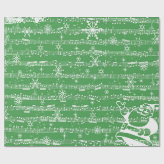 Vintage grüne Weihnachts-Musikblatt Geschenkpapier