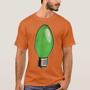 Vintage grüne Weihnachtsbaume Glühbirne T-Shirt