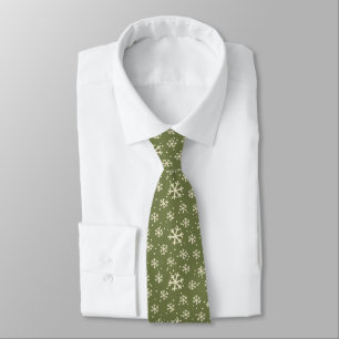 Vintage Grüne Weihnachtsschneeflocke Neck Tie Krawatte