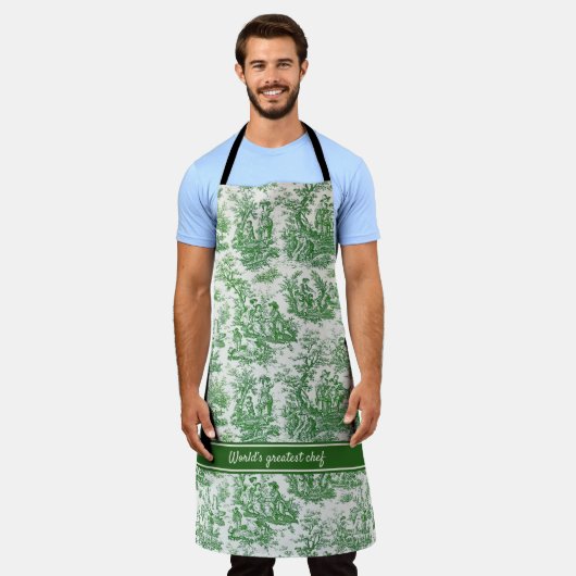 Vintage, grüne, weiße Kröte Schürze (Getragen)