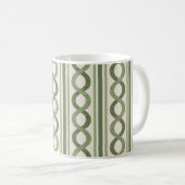 Vintage grüne Wellen Kaffeetasse (VorderseiteRechts)