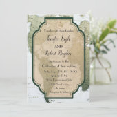 Vintage Grüne Welt Einladung (Stehend Vorderseite)