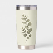 Vintage grüner Eukalyptuszweig Thermobecher (Rückseite)