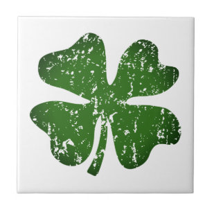 Vintage-grüner Glücksklee-Keramikfliese nach Maß Fliese