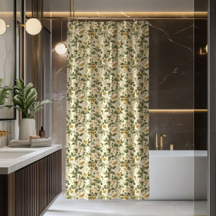 Vintage grüner Goldvorhang Lux Floral Badezimmer Duschvorhang