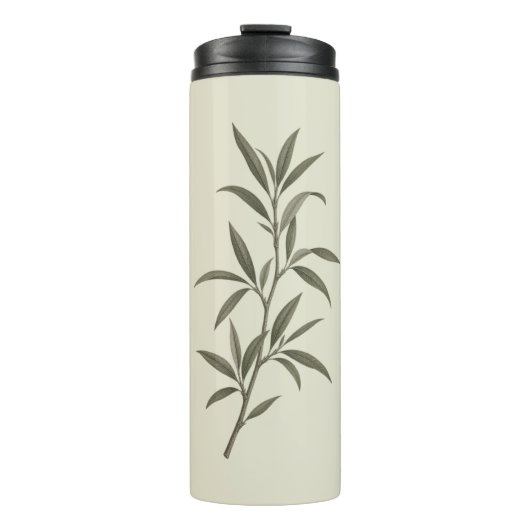 Vintage grüner Mandelzweig Thermosbecher (Vorderseite)