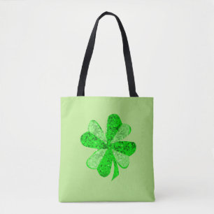 Vintage grüner Pailletten-Kleeblatt St. Patrick Gl Tasche