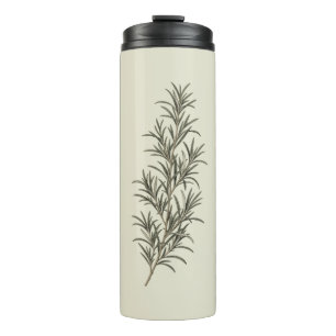 Vintage grüner Rosmarinzweig Thermosbecher