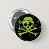 Vintage grüner Totenkopf Button (Vorne & Hinten)