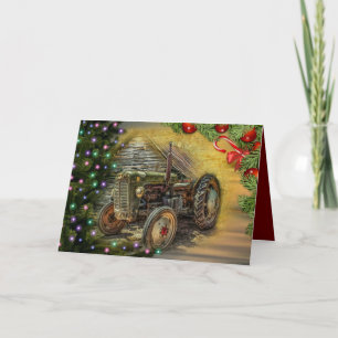 Vintage-grüner Traktor Weihnachten