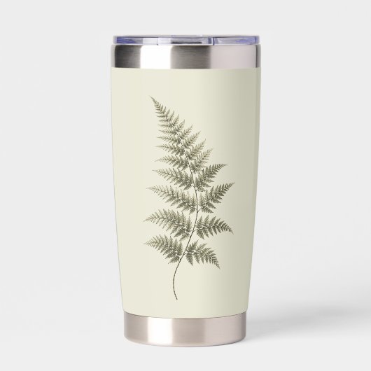 Vintage Grünes Farn Thermobecher (Vorderseite)
