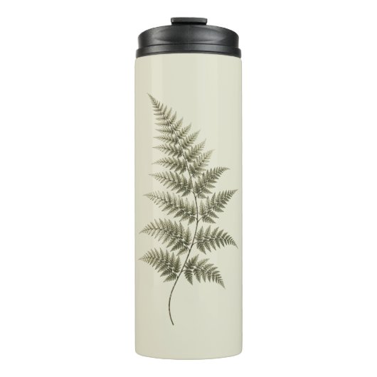 Vintage Grünes Farn Thermosbecher (Vorderseite)