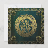 Vintage grünes Goldorientalische Einladung (Rückseite)