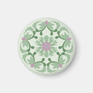 vintage grünes Lotusmuster Magnet