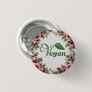 Vintage-grünes vegan Logo-Blatt von Bearnd Button