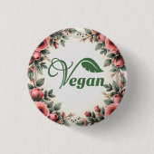 Vintage-grünes vegan Logo-Blatt von Bearnd Button (Vorderseite)