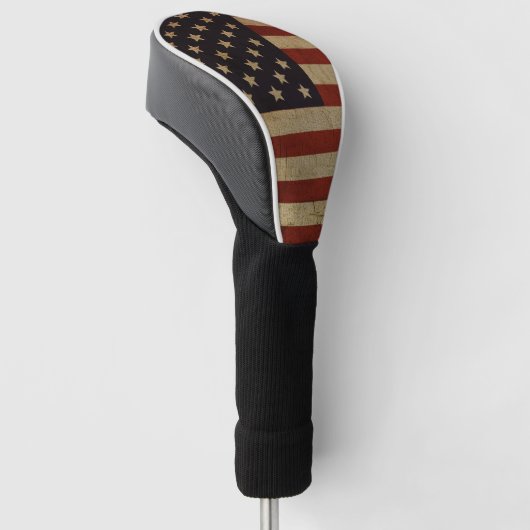 Vintage Grunge American Flag Golf Headcover (angewinkelt)