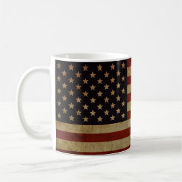 Vintage Grunge American Flag Kaffeetasse