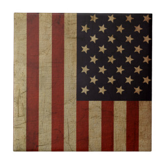 Vintage Grunge American Flag Keramik Tile Fliese