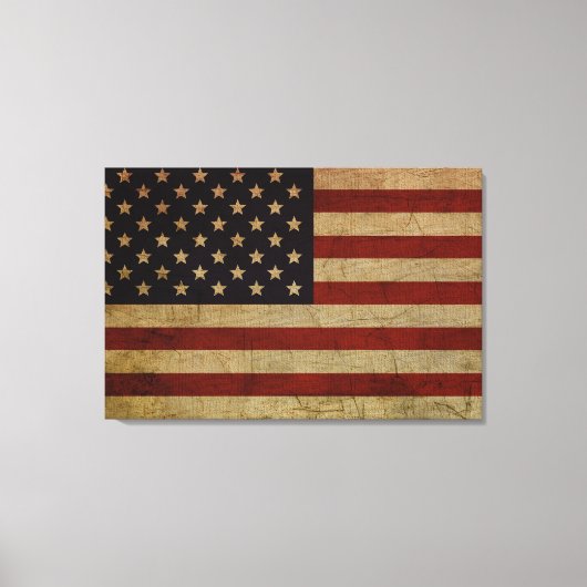 Vintage Grunge American Flag Leinwanddruck (Vorderseite)