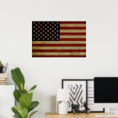 Vintage Grunge American Flag Poster (Heimbüro)