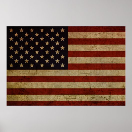 Vintage Grunge American Flag Poster (Vorne)