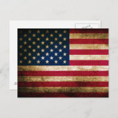 Vintage Grunge American Flag Postkarte (Vorne/Hinten)
