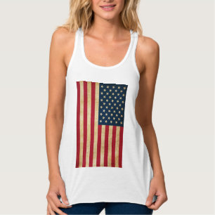 Vintage Grunge American Flag Tank Top