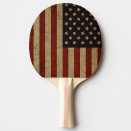 Vintage Grunge American Flag Tischtennis Schläger