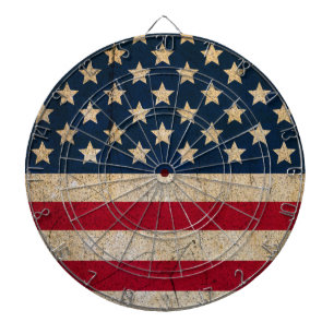 Vintage Grunge Amerikanische Flagge Dartboard Dartscheibe
