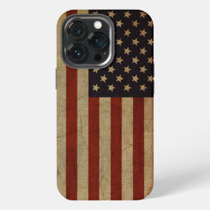 Vintage Grunge amerikanische Flagge iPhone 13 Pro Hülle