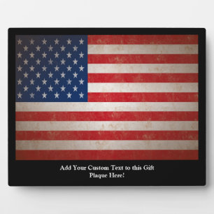 Vintage-Grunge-Amerikanische-Flagge Patriotisches- Fotoplatte
