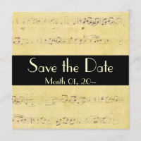 Vintage Grunge Antique Musical Notes - Einladungen
