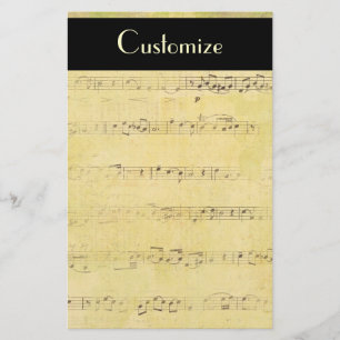 Vintage Grunge Antique Musical Notes Stationierung Briefpapier