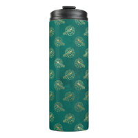 Vintage Grunge Aquamarin und Gold Pfau